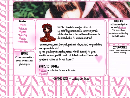 IHRTKRSN: SHAZNA LAYOUT [2023]/about-me screenshot